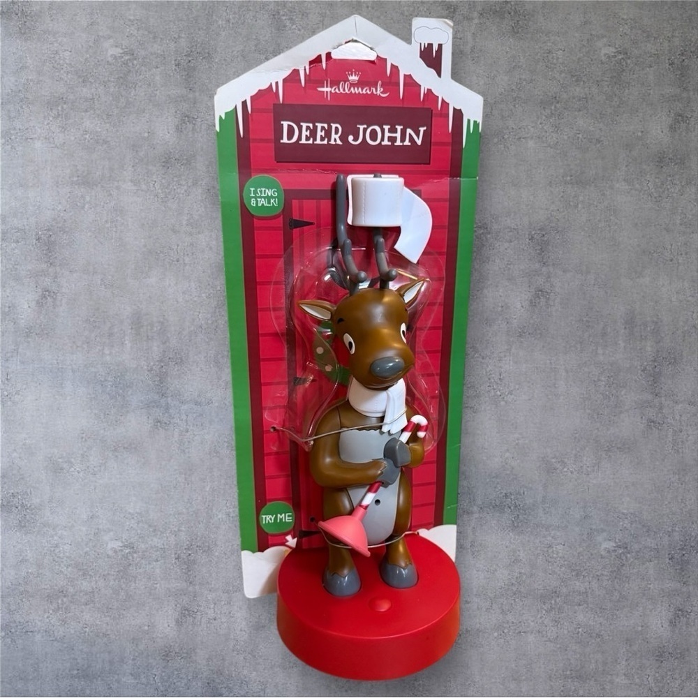Hallmark Deer John Singing Reindeer Figurine For Bathroom - New In Package!